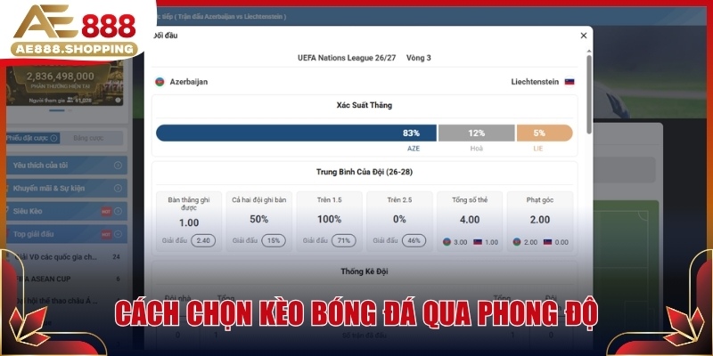 Cách chọn kèo bóng đá qua phong độ