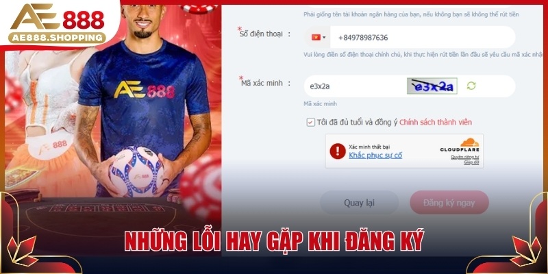 Những lỗi hay gặp khi đăng ký