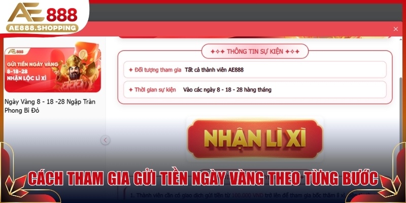 Cách tham gia gửi tiền ngày vàng theo từng bước