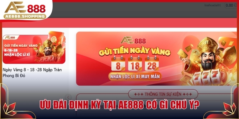 Ưu đãi định kỳ tại AE888 có gì chú ý?
