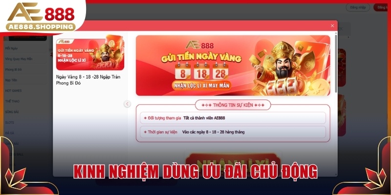 Kinh nghiệm dùng ưu đãi chủ động