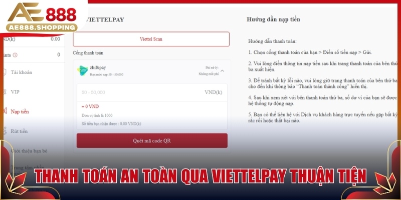 Thanh toán an toàn qua ViettelPay thuận tiện
