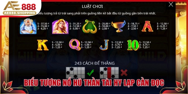 Biểu tượng nổ hũ Thần Tài Hy Lạp cần đọc trước khi quay