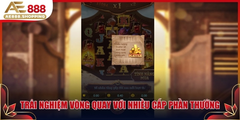 Trải nghiệm vòng quay với nhiều cấp phần thưởng