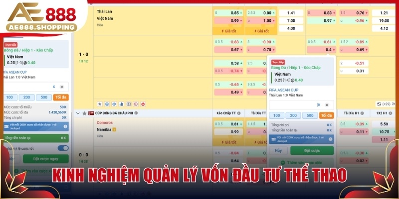 Kinh nghiệm quản lý vốn đầu tư thể thao